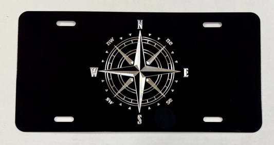 Engraved Compass Car Tag