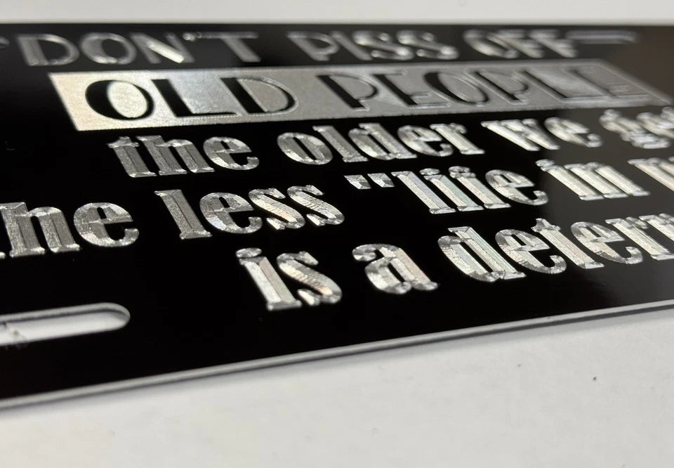 Old People Funny Car Tag