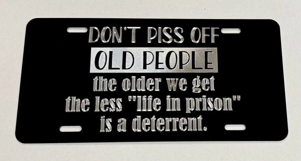 Old People Funny Car Tag