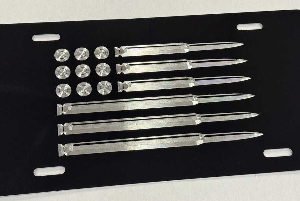 US Bullet Flag Car Tag
