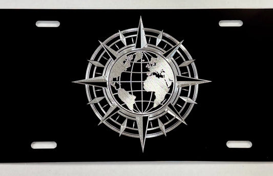 World Compass Car Tag