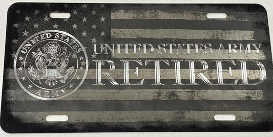 Combo Laser & Diamond Engraved US Army Retired Tag