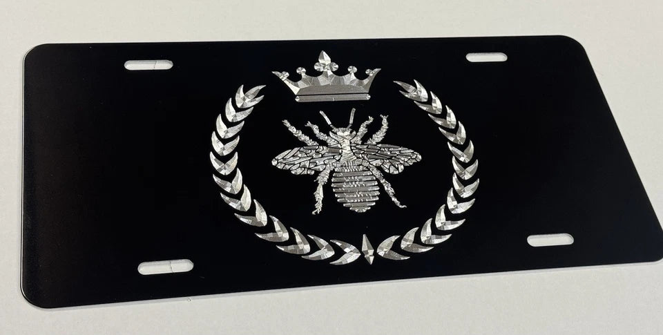 True Engraved Queen Bee Car Tag