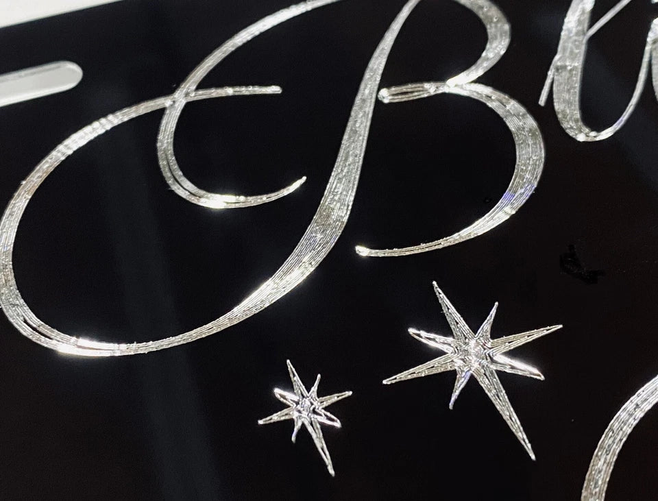 Engraved Bling Bling Sparkle Car Tag
