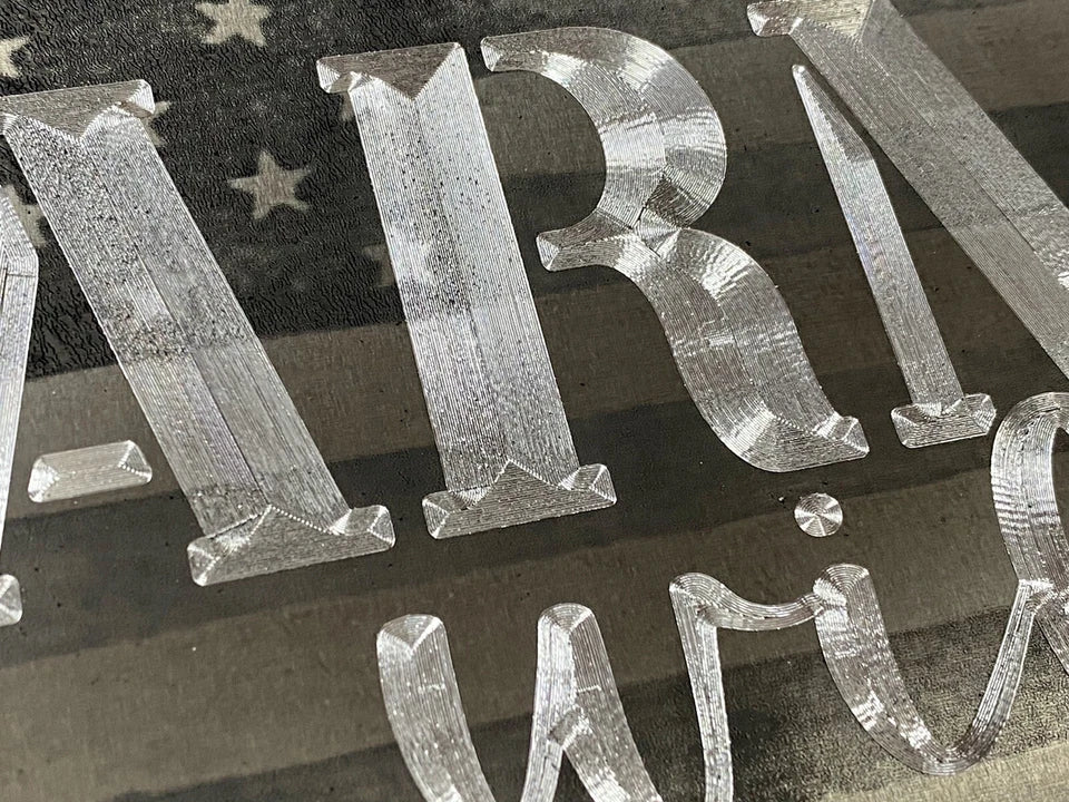 Combo Laser & Diamond Engraved US Army Wife Car Tag
