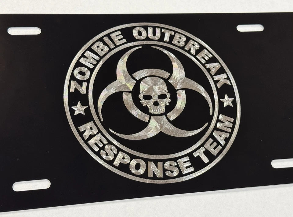Engraved ZOMBIE RESPONSE TEAM Car Tag