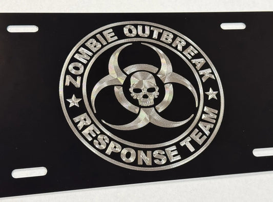 Engraved ZOMBIE RESPONSE TEAM Car Tag