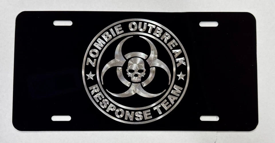 Engraved ZOMBIE RESPONSE TEAM Car Tag