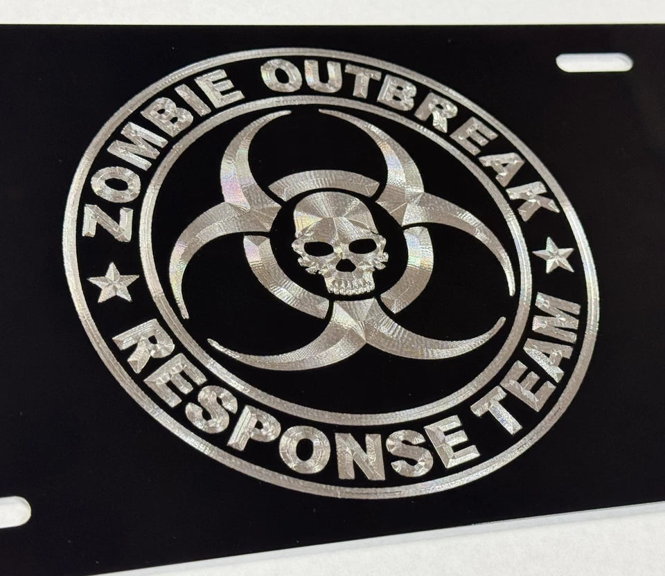 Engraved ZOMBIE RESPONSE TEAM Car Tag
