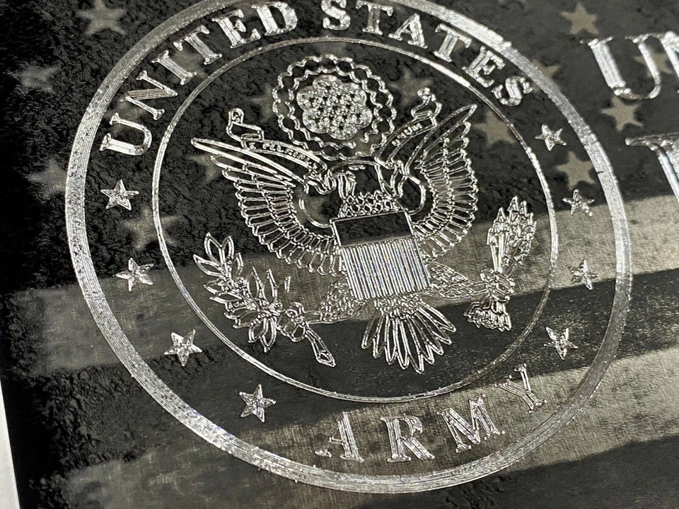 Combo Laser & Diamond Engraved US Army Retired Tag