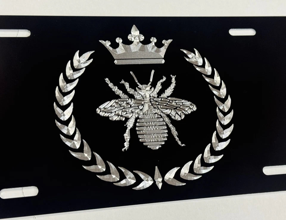 True Engraved Queen Bee Car Tag