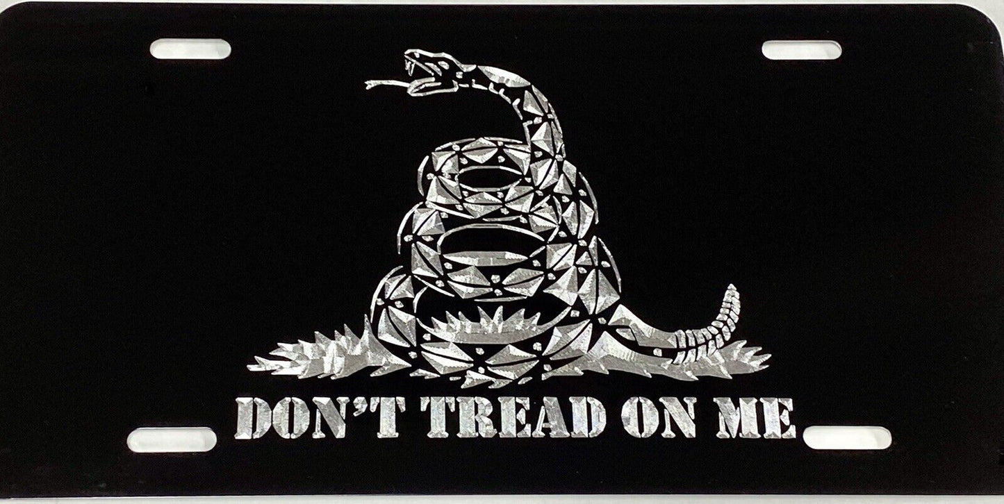 Engraved Gadsden DON'T TREAD ON ME Car Tag