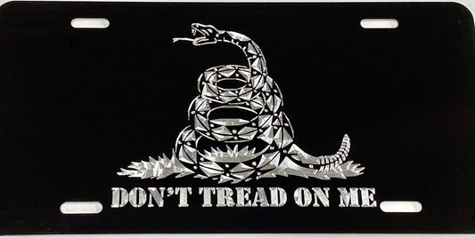 Engraved Gadsden DON'T TREAD ON ME Car Tag