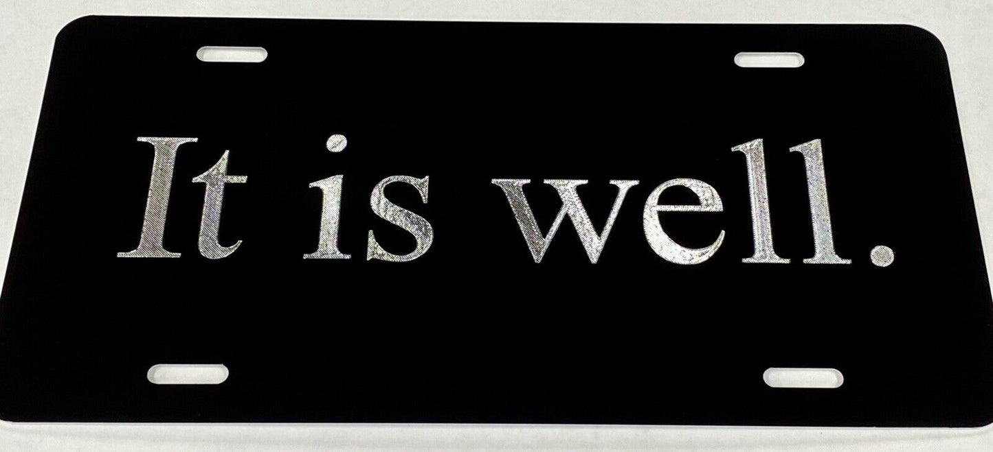 It Is Well Christian Car Tag