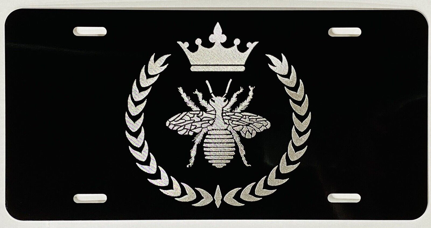 True Engraved Queen Bee Car Tag