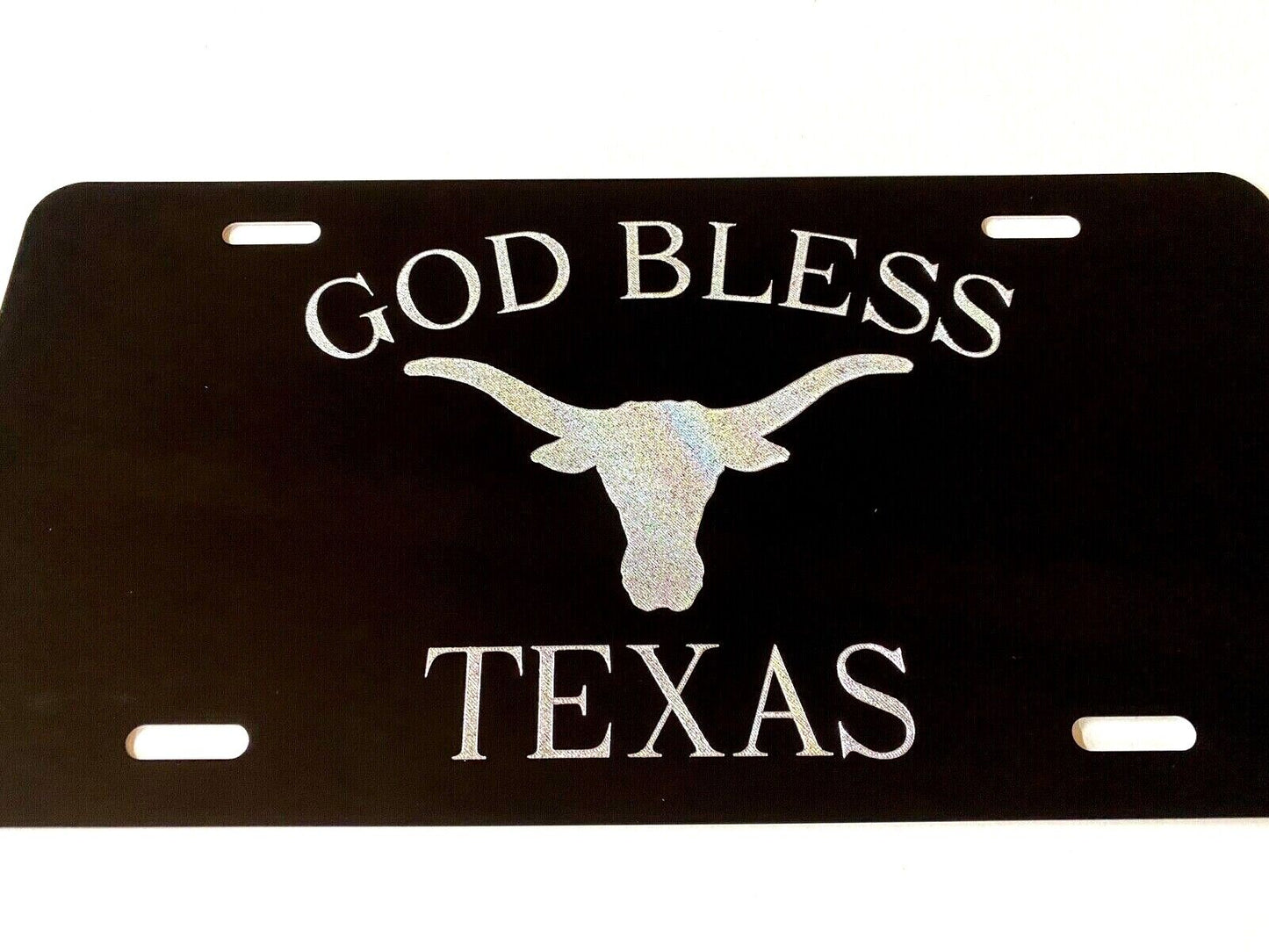 God Bless Texas Car Tag