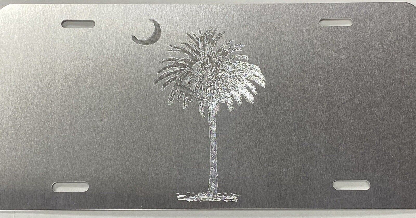 Engraved Classy SC Palmetto Palm Tree Car Tag