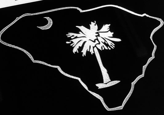 Engraved SC Outline Palmetto Palm Tree Car Tag