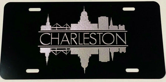 Charleston City Skyline Car Tag