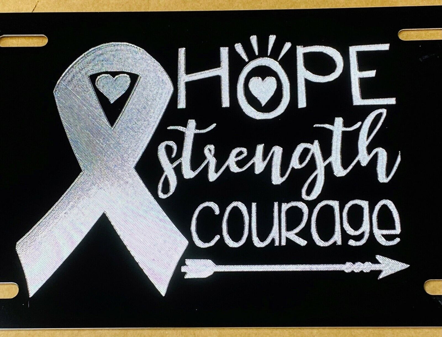 Cancer Hope Strength Courage Car Tag