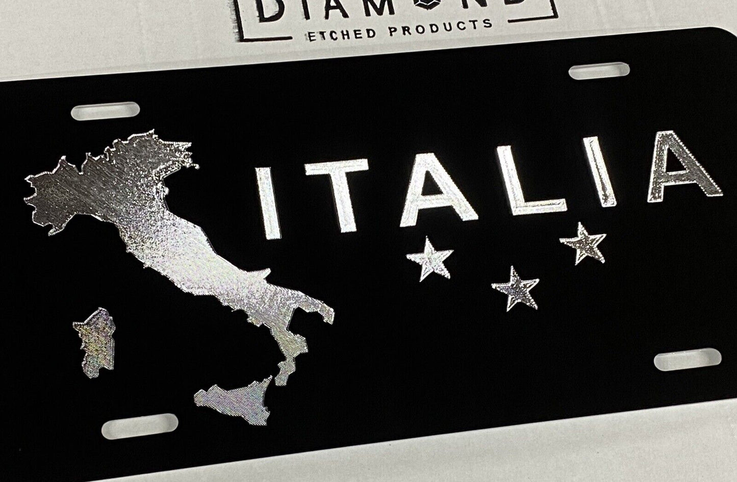 Engraved Italian Italy Flag Car Tag