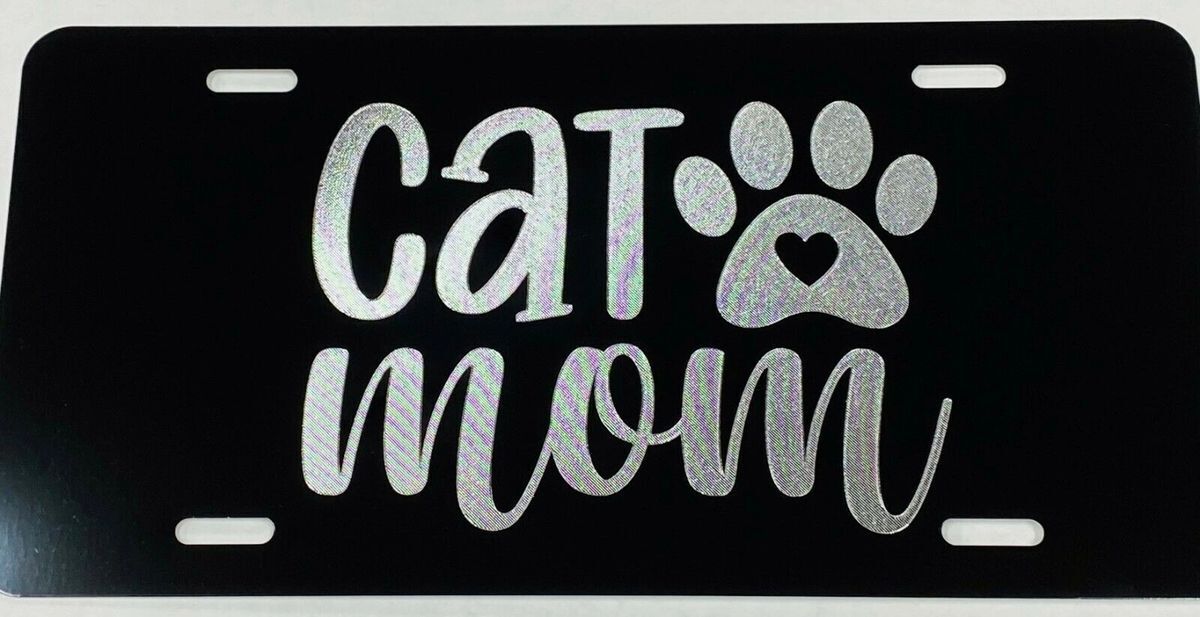 Cat Mom Paw Car Tag