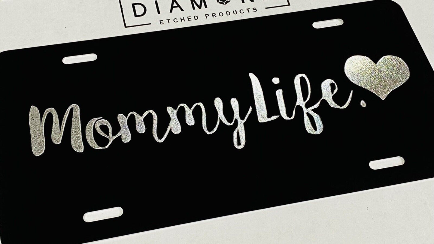 Engraved Mommy Life Car Tag