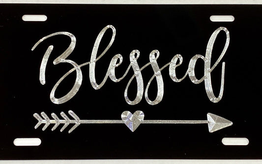 Engraved Blessed Car Tag