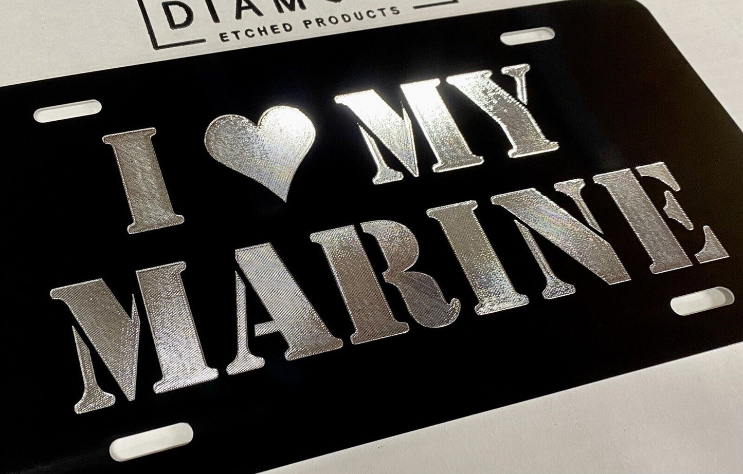 Engraved I Love My US Marine Corps USMC Car Tag