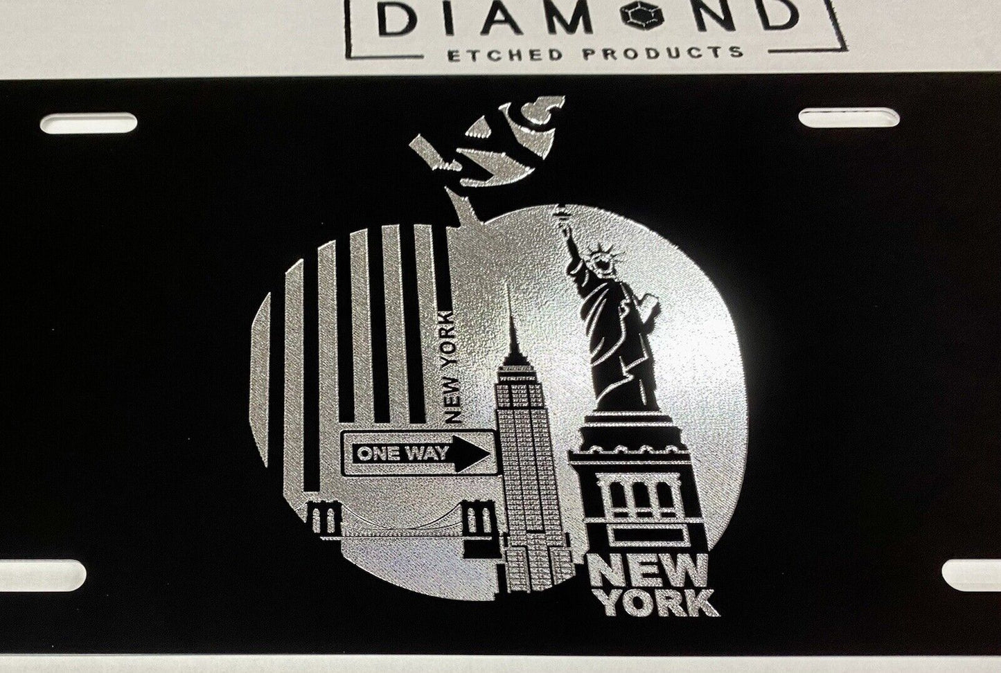 Engraved New York City NYC Big Apple Car Tag