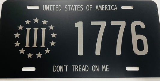 Don't Tread on Me 1776 Car Tag