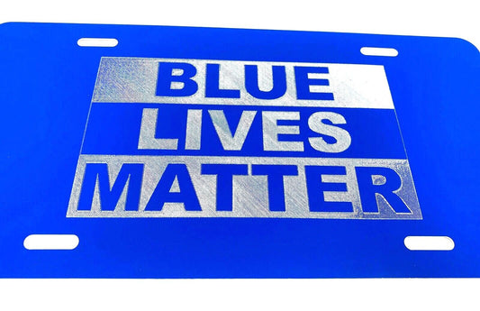 Deep Engraved Blue Lives Matter Car Tag