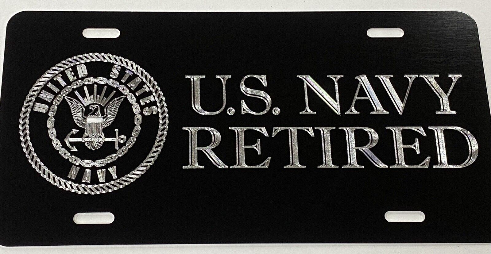 Diamond Etched ‘We The People Are Not Descended’ Front License Plate – Black Aluminum, Gloss Finish, Weatherproof