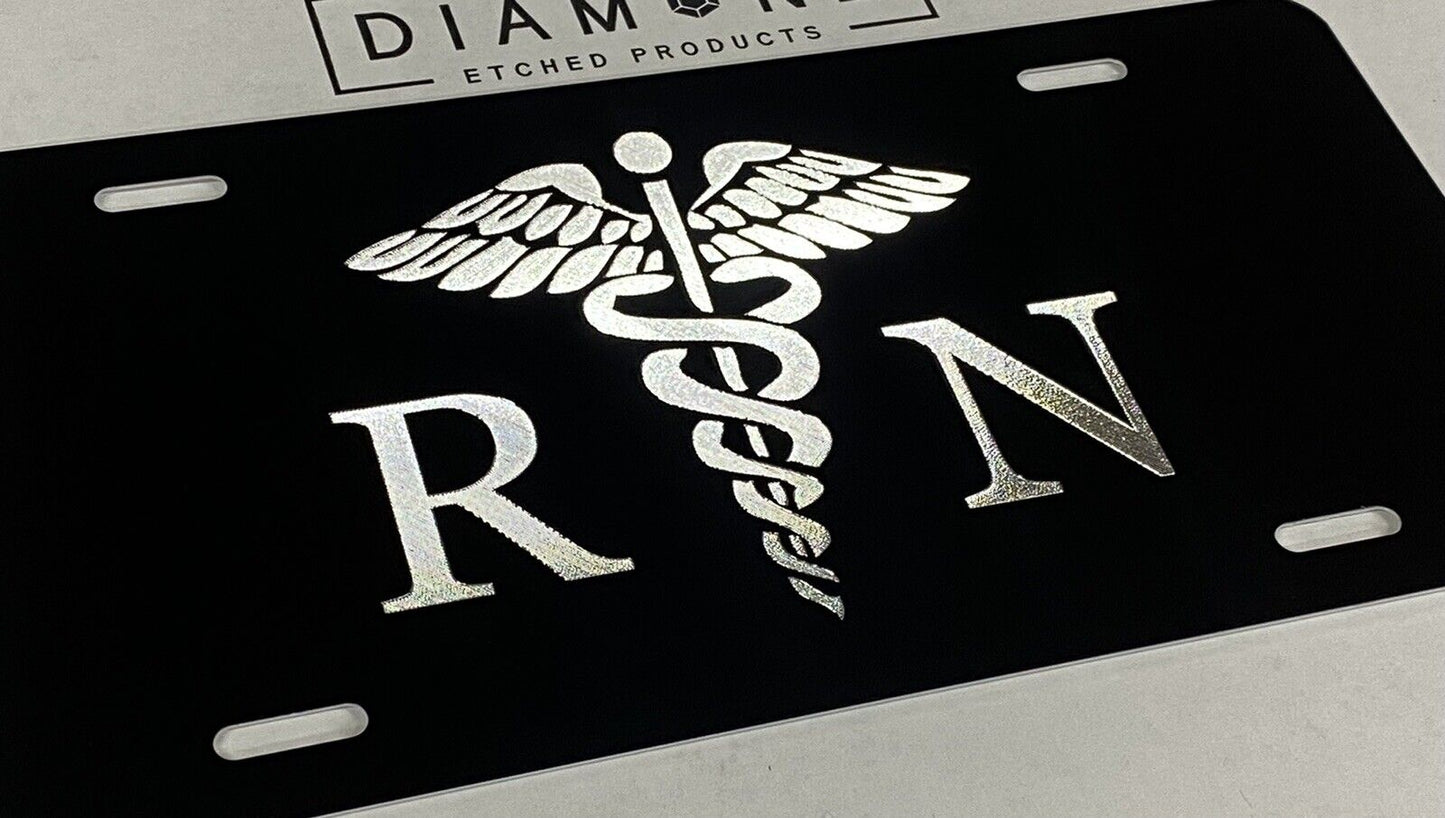 Engraved Registered Nurse RN Car Tag