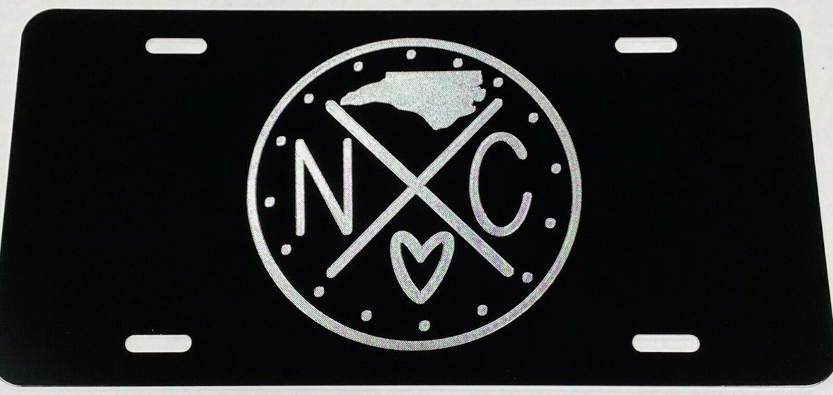 NC North Carolina Heart Car Tag