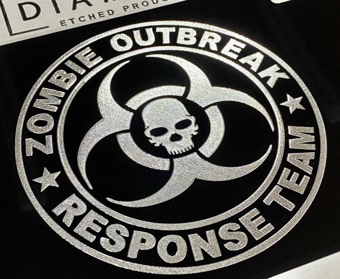 Engraved ZOMBIE RESPONSE TEAM Car Tag