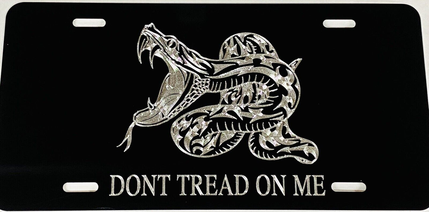 Engraved Gadsden DON'T TREAD ON ME Car Tag