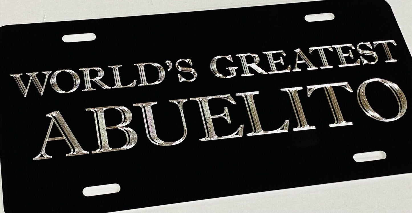 Engraved World’s Greatest Abuelito Car Tag