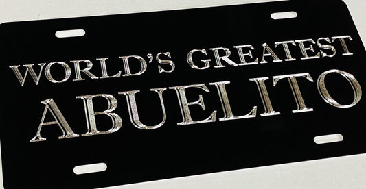 Engraved World’s Greatest Abuelito Car Tag