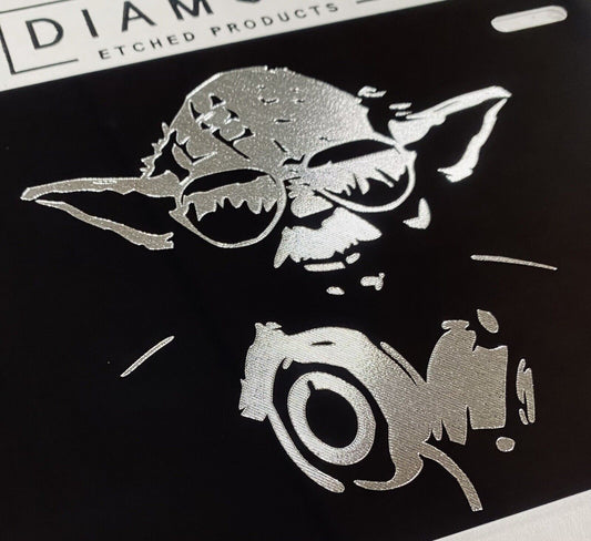 Engraved Cool Yoda Car Tag