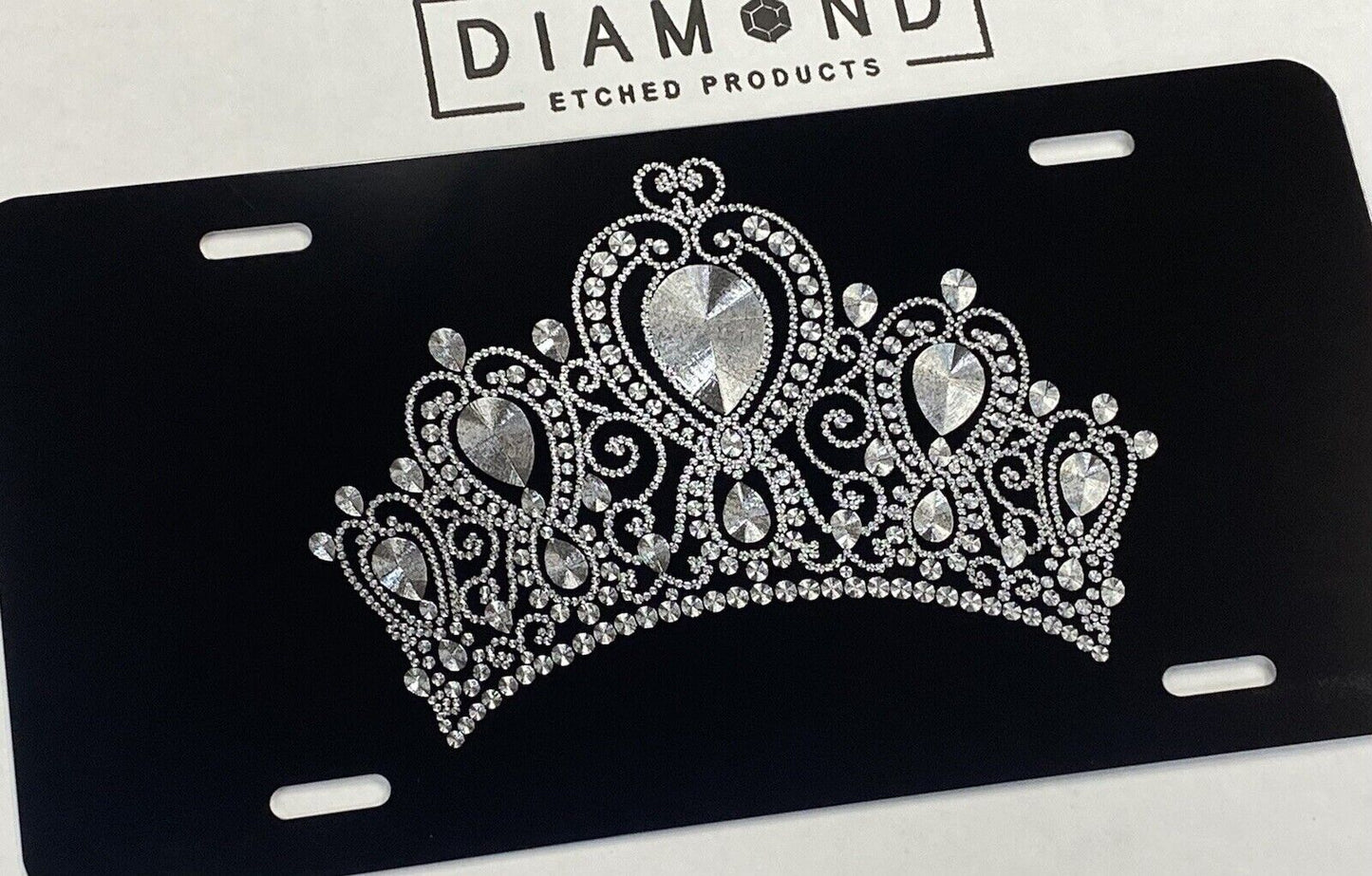 Engraved Princess Queen Crown Tiara Car Tag