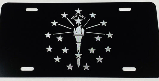 Indiana State Flag Car Tag