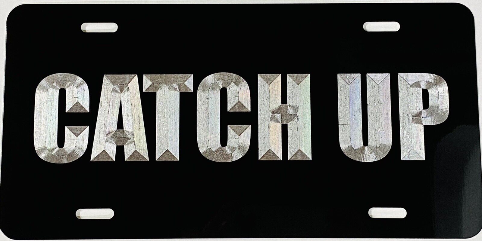 Rasing Tag Car Sticker Engraved Catch Up Racing Car Tag – Diamond Etched Products