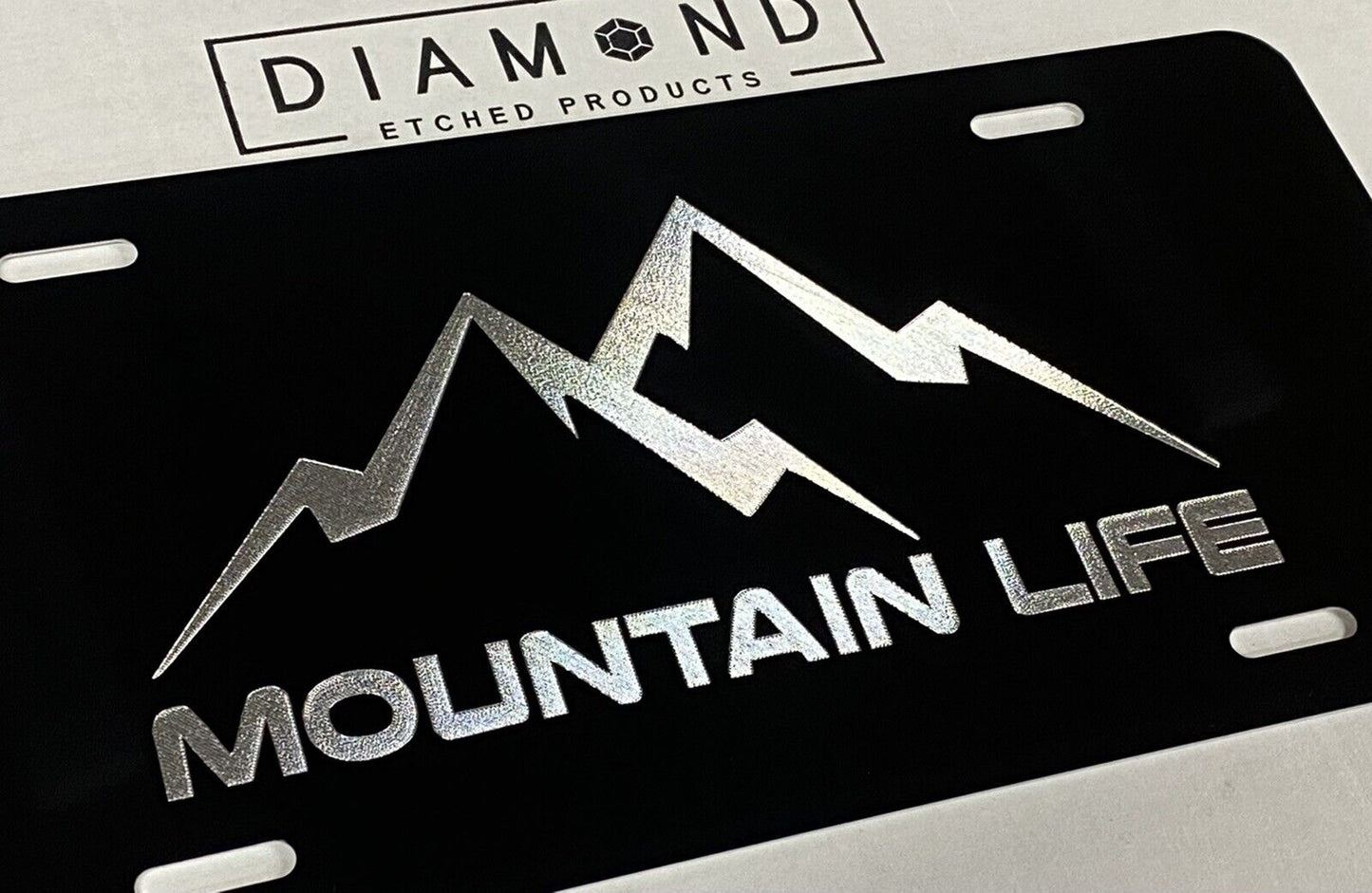 Engraved Mountain Life Car Tag