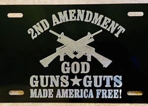 Second Amendment God & Guns Car Tag