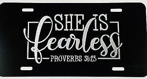 She Is Fearless Car Tag