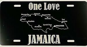 One Love Jamaica Map Car Tag